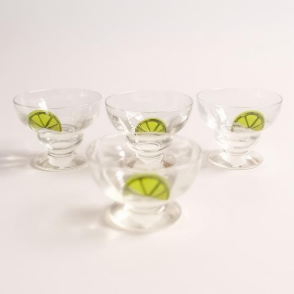 Mud Pie - 6 Clear Glass Cocktail Glasses with Lime Design - Picture 3 of 11